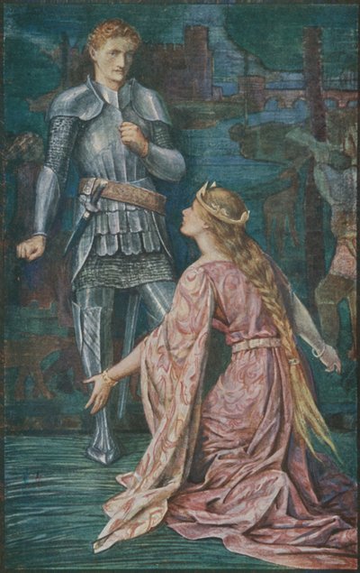 Guenevere en Sir Bors door Henry Justice Ford